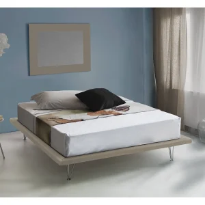 Dgaviol tweepersoonsbed, Vast bed in stof met poten, 100% Made in Italy, geschikt voor matras 160×200 cm, Beige Dgaviol tweepersoonsbed, Vast bed in stof met poten, 100% Made in Italy, geschikt voor matras 160×200 cm, Beige