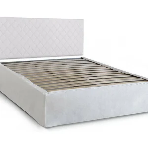 Dbenass tweepersoonsbed, Eco-lederen hoofdeindeset met orthopedische bodem en volant, 100% Made in Italy, geschikt voor een matras van 160×190 cm, Wit Dbenass tweepersoonsbed, Eco-lederen hoofdeindeset met orthopedische bodem en volant, 100% Made in Italy, geschikt voor een matras van 160×190 cm, Wit
