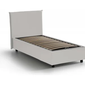 Dbaros eenpersoonsbed, Opbergbed met eco-lederen bekleding, 100% Made in Italy, Opening aan de voorkant, geschikt voor matras van 90×200 cm, Wit Dbaros eenpersoonsbed, Opbergbed met eco-lederen bekleding, 100% Made in Italy, Opening aan de voorkant, geschikt voor matras van 90×200 cm, Wit
