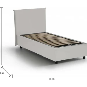 Daram eenpersoonsbed, Opbergbed met eco-lederen bekleding, 100% Made in Italy, Zijopening, geschikt voor matras van 80×190 cm, Wit Daram eenpersoonsbed, Opbergbed met eco-lederen bekleding, 100% Made in Italy, Zijopening, geschikt voor matras van 80×190 cm, Wit