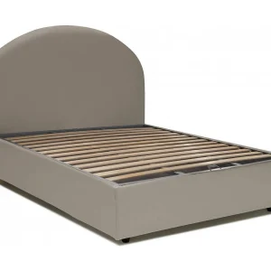 Talamo Italia Half-tweepersoonsbed Clotilde Grijs Taupe Opbergruimte Matrasmaat 120×190 cm, Gestoffeerd Made in Italy