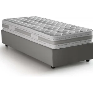 Dmeol eenpersoonsbed, Opbergbed met stoffen bekleding, 100% Made in Italy, Opening aan de voorzijde, inclusief matras van 90×190 cm, Grijs
