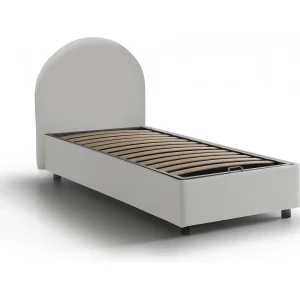 Ddurs eenpersoonsbed, Opbergbed met eco-lederen bekleding, 100% Made in Italy, Zijopening, geschikt voor matras van 80×190 cm, Wit Ddurs eenpersoonsbed, Opbergbed met eco-lederen bekleding, 100% Made in Italy, Zijopening, geschikt voor matras van 80×190 cm, Wit