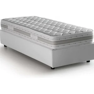 Dmaiell eenpersoonsbed, Opbergbed met stoffen bekleding, 100% Made in Italy, Opening aan de voorkant, inclusief matras van 80×200 cm, Wit Dmaiell eenpersoonsbed, Opbergbed met stoffen bekleding, 100% Made in Italy, Opening aan de voorkant, inclusief matras van 80×200 cm, Wit