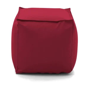 Dabbey poef, Multifunctionele poef, 100% Made in Italy, Ontspannende fauteuil in gewatteerde stof, 45x45h45 cm, Rood Dabbey poef, Multifunctionele poef, 100% Made in Italy, Ontspannende fauteuil in gewatteerde stof, 45x45h45 cm, Rood