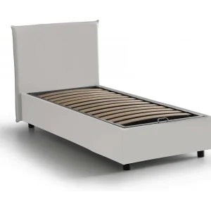 Dpandri eenpersoonsbed, Opbergbed met eco-lederen bekleding, 100% Made in Italy, Opening aan de voorzijde, geschikt voor matras van 90×190 cm, Wit Dpandri eenpersoonsbed, Opbergbed met eco-lederen bekleding, 100% Made in Italy, Opening aan de voorzijde, geschikt voor matras van 90×190 cm, Wit