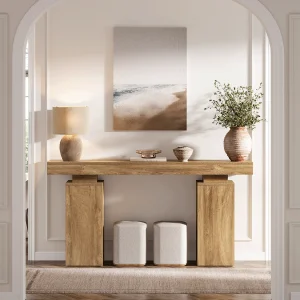 Consoletafel van 160 cm lang, landelijke haltafel achter de bank Consoletafel van 160 cm lang, landelijke haltafel achter de bank