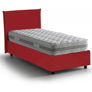 Dban eenpersoonsbed, Opbergbed met stoffen bekleding, 100% Made in Italy, Opening aan de voorzijde, inclusief matras van 90×190 cm, Rood Dban eenpersoonsbed, Opbergbed met stoffen bekleding, 100% Made in Italy, Opening aan de voorzijde, inclusief matras van 90×190 cm, Rood