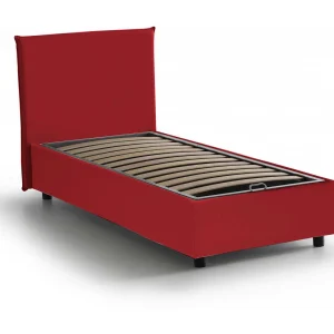 Dbacchi eenpersoonsbed, Opbergbed met stoffen bekleding, 100% Made in Italy, Opening aan de voorzijde, geschikt voor matras van 80×200 cm, Rood Dbacchi eenpersoonsbed, Opbergbed met stoffen bekleding, 100% Made in Italy, Opening aan de voorzijde, geschikt voor matras van 80×200 cm, Rood
