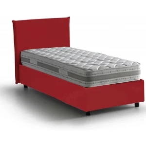 Daquin eenpersoonsbed, Opbergbed met stoffen bekleding, 100% Made in Italy, Opening aan de voorkant, inclusief matras van 80×190 cm, Rood Daquin eenpersoonsbed, Opbergbed met stoffen bekleding, 100% Made in Italy, Opening aan de voorkant, inclusief matras van 80×190 cm, Rood