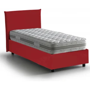 Daugell eenpersoonsbed, Opbergbed met stoffen bekleding, 100% Made in Italy, Zijopening, inclusief matras van 80×190 cm, Rood Daugell eenpersoonsbed, Opbergbed met stoffen bekleding, 100% Made in Italy, Zijopening, inclusief matras van 80×190 cm, Rood