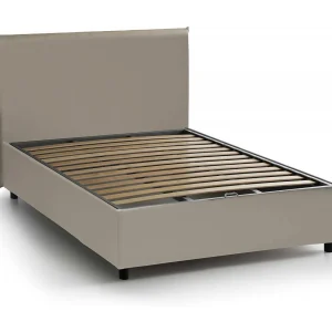 Dacero tweepersoonsbed, opbergbed met eco-lederen bekleding, 100% Made in Italy, opening aan de voorkant, geschikt voor matras 120×200 cm, duifgrijs