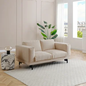 Tweezitsbank in beige chenille stof DEMBOLA Tweezitsbank in beige chenille stof DEMBOLA