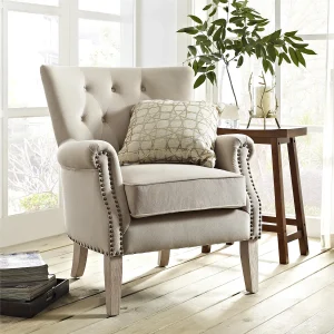 Dorel | Gestoffeerde loungestoel in stof beige