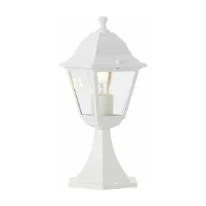 Buitenlamp NISSIE wit metaal/glas IP44 E27 60W klassiek 36×14,8×17 cm zonder lamp