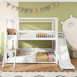 Bunk Children's Bedden 2 x 90 x 200 cm – Cabinebed met schuif – Pin – Max Load 150kg – Wit Bunk Children's Bedden 2 x 90 x 200 cm – Cabinebed met schuif – Pin – Max Load 150kg – Wit