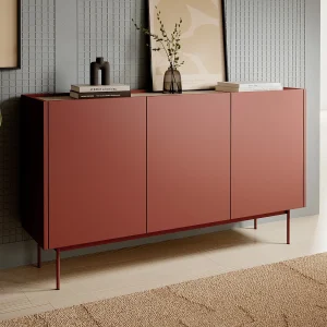 Buffet 3 deuren in hout lamellen 144×83 cm Buffet 3 deuren in hout lamellen 144×83 cm
