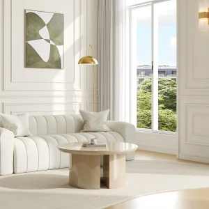 MDF salontafel – Beige gelakt – DERLALI MDF salontafel – Beige gelakt – DERLALI