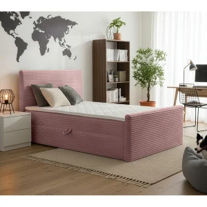 Continentaal bed Trento 140 met opbergruimte, Velo-stof roze (94) Continentaal bed Trento 140 met opbergruimte, Velo-stof roze (94)