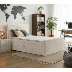 Continentaal bed Trento 200 met opbergruimte, Velo-stof crème (22) Continentaal bed Trento 200 met opbergruimte, Velo-stof crème (22)