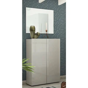 Ddimolfett Schoenenkast, Schoenenkast, Multifunctionele Entreekast, Schoeiselkast, Gemaakt in Italië, 80x34h115 cm, Grijs
