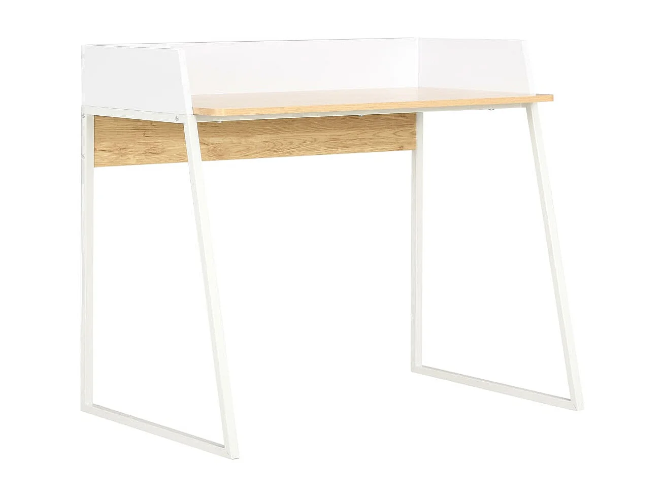 Bureau 90x60x88 cm wit en eikenkleurig