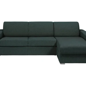 hoekslaapbank express in dennegroen stof brede latten 140 cm – 18 cm – CALITO hoekslaapbank express in dennegroen stof brede latten 140 cm – 18 cm – CALITO