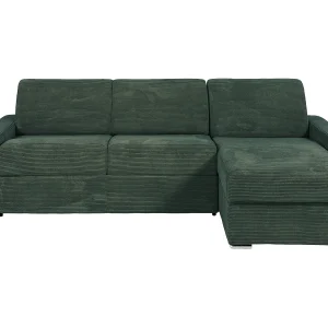 Omkeerbare uitklapbank in groene corduroy 140 cm 14 cm CALITO Omkeerbare uitklapbank in groene corduroy 140 cm 14 cm CALITO