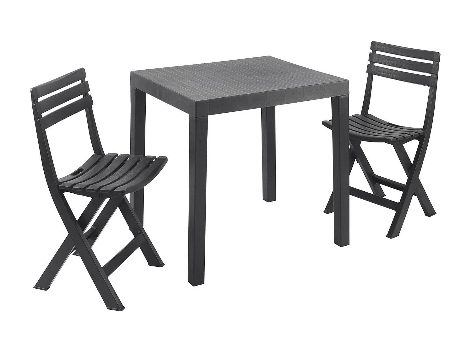 Dmora tuinset Ortisei Antraciet 2-zits met Tafeltje, Waterdicht Outdoor Loungeset Made in Italy