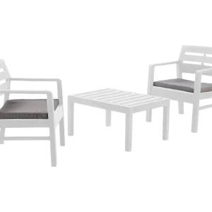 Dmora tuinset Benevento Wit 2 Zitplaatsen, Tafel. Waterafstotend, Outdoor Made in Italy