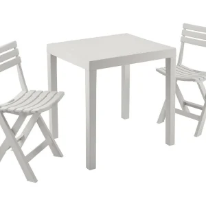 Dmora buiten loungeset Ortisei Wit 2-Zits met Tafel, Waterdicht en Waterafstotend, Made in Italy
