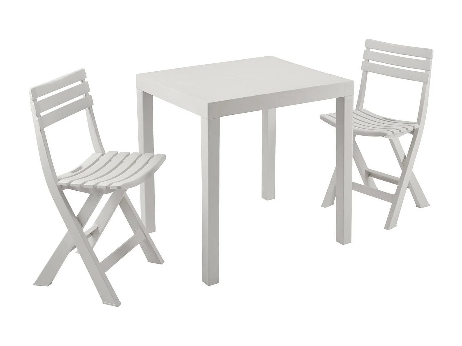 Dmora buiten loungeset Ortisei Wit 2-Zits met Tafel, Waterdicht en Waterafstotend, Made in Italy