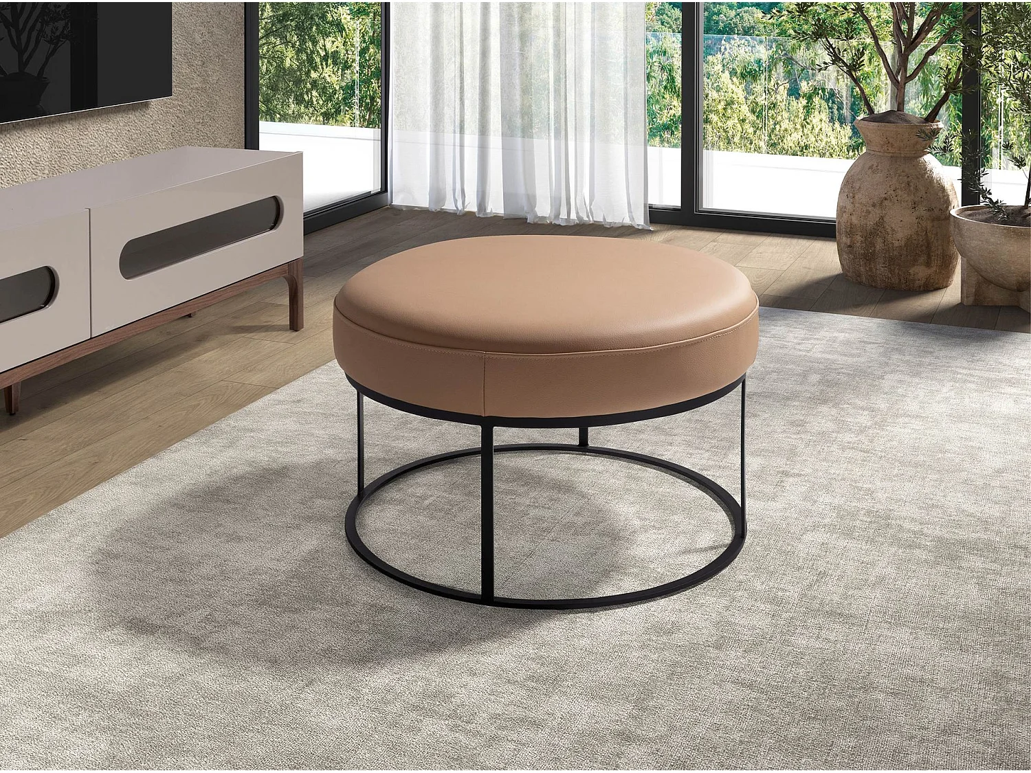 Bruine leren bank 5190 ANGEL CERDA