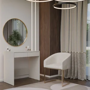 Bureau met 2 lades, 81x80x50 cm, beige
