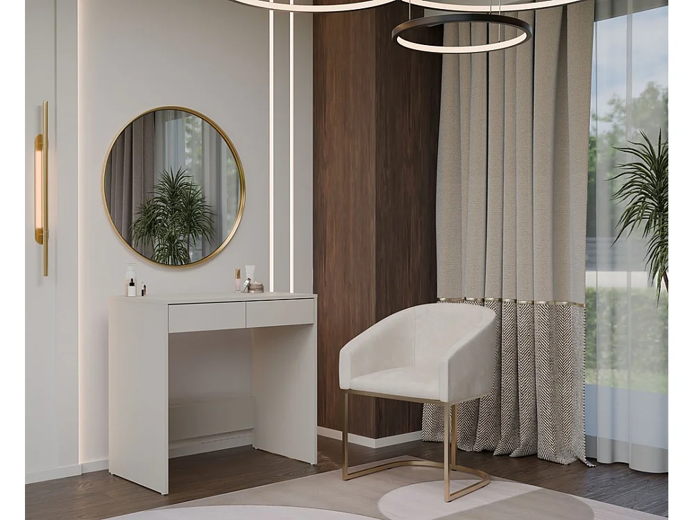 Bureau met 2 lades, 81x80x50 cm, beige