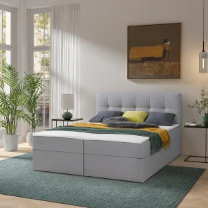 Boxspring toronto – 160×200 cm grijs herbi 40 – geweven tweepersoons Boxspring toronto – 160×200 cm grijs herbi 40 – geweven tweepersoons