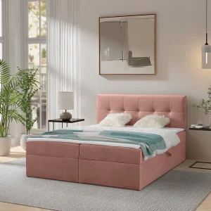 Boxspring toronto – 140×200 cm oudroze amor velvet 4328 – tweepersoons