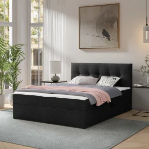 Boxspring toronto – 180×200 cm zwart gerra 75 – bouclé tweepersoons Boxspring toronto – 180×200 cm zwart gerra 75 – bouclé tweepersoons