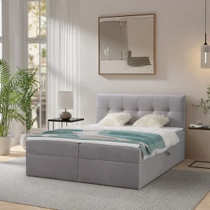 Boxspring toronto – 160×200 cm grijs amor velvet 4318 – tweepersoons Boxspring toronto – 160×200 cm grijs amor velvet 4318 – tweepersoons