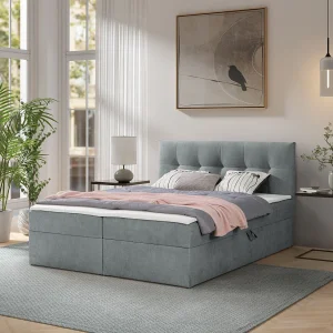 Boxspring toronto – 180×200 cm asgrijs gerra 70 – bouclé tweepersoons Boxspring toronto – 180×200 cm asgrijs gerra 70 – bouclé tweepersoons