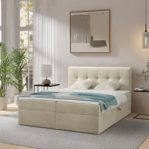 Boxspring toronto – 160×200 cm crème amor velvet 4323 – tweepersoons
