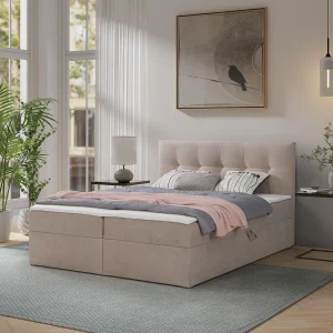 Boxspring toronto – 160×200 cm lichtbeige gerra 15 – bouclé tweepersoons Boxspring toronto – 160×200 cm lichtbeige gerra 15 – bouclé tweepersoons