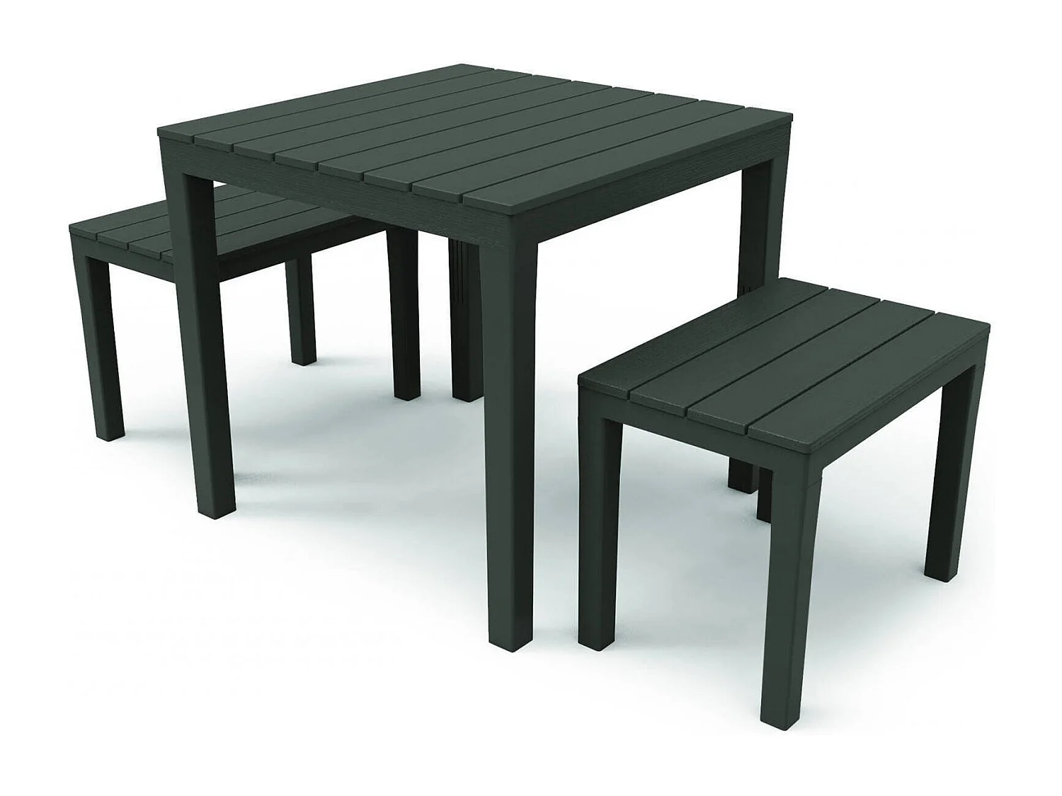 Dmora Set Loungeset Moncalieri Antraciet 2-zitsbank met Tafel, Waterdicht, Waterafstotend, Gemaakt in Italië