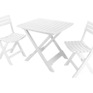 Dantonuc outdoor loungeset, Tuinset met 2 fauteuils en 1 tafel, Campingset, 100% Made in Italy, Wit Dantonuc outdoor loungeset, Tuinset met 2 fauteuils en 1 tafel, Campingset, 100% Made in Italy, Wit