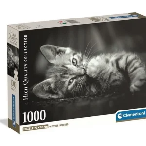Clementoni Puzzel 1000 Stukjes Zwart-Witte Kat 70×50 cm met Poster – Hoge Kwaliteit Afdruk, Nauwkeurige Snedes Clementoni Puzzel 1000 Stukjes Zwart-Witte Kat 70×50 cm met Poster – Hoge Kwaliteit Afdruk, Nauwkeurige Snedes