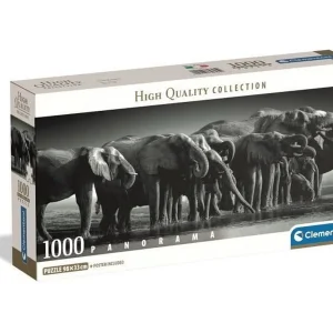 Clementoni panoramapuzzel De horde olifanten ZW 1000 stukjes 98×33 cm met poster Clementoni panoramapuzzel De horde olifanten ZW 1000 stukjes 98×33 cm met poster