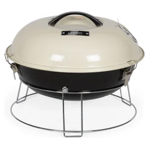 Draagbare houtskoolbarbecue Livoo DOC301 ø34 cm beige geëmailleerd staal met geventileerd deksel en handvat Draagbare houtskoolbarbecue Livoo DOC301 ø34 cm beige geëmailleerd staal met geventileerd deksel en handvat