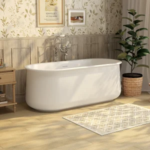 Mat wit vrijstaand bad – 160 x 74 x 60 cm – 234 L – CALDRIA Mat wit vrijstaand bad – 160 x 74 x 60 cm – 234 L – CALDRIA