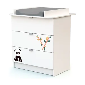 Commode met 3 laden Panda in hout Wit ALBA Commode met 3 laden Panda in hout Wit ALBA