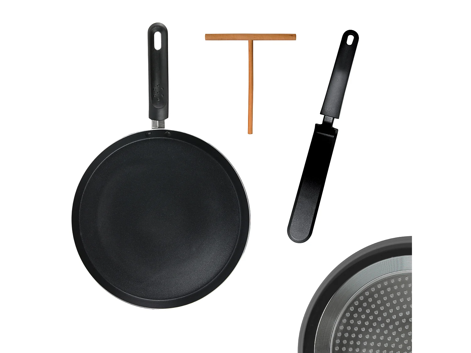 Pannenkoekenpan set inductie 28 cm met accessoires van aluminium